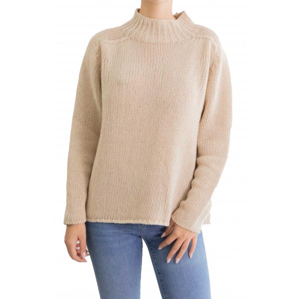 Maglione tinta unita collo alto 